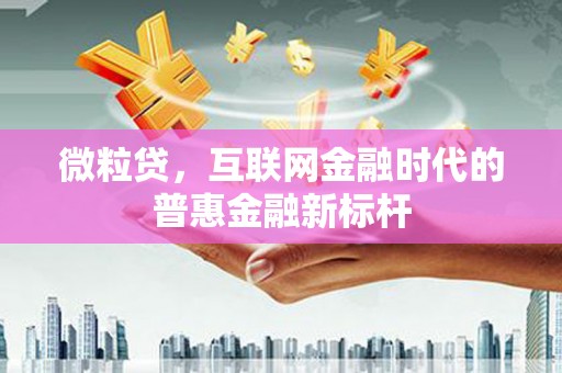 麦积微粒贷，互联网金融时代的普惠金融新标杆
