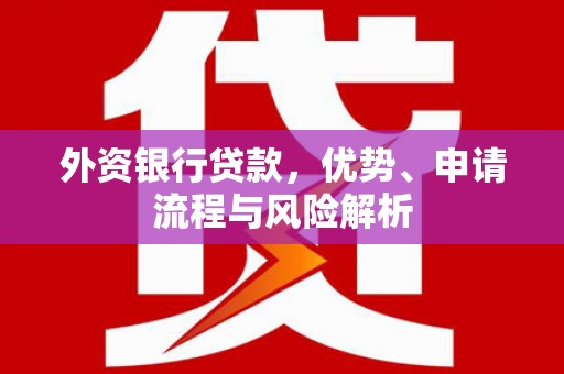 红安外资银行贷款，优势、申请流程与风险解析