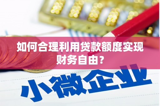 上犹如何合理利用贷款额度实现财务自由？