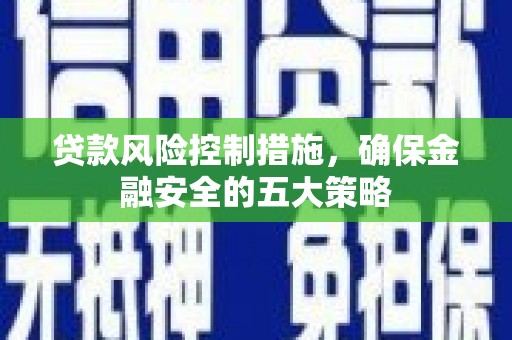 卓溪贷款风险控制措施，确保金融安全的五大策略