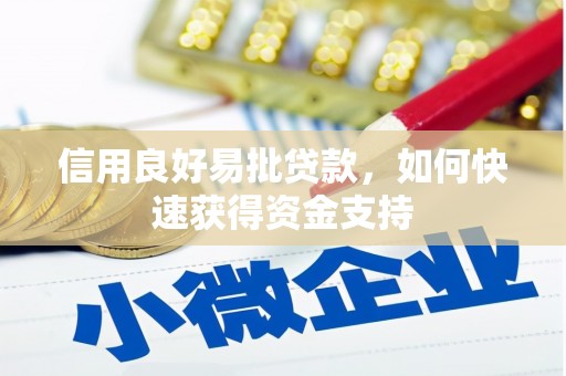 威宁信用良好易批贷款，如何快速获得资金支持