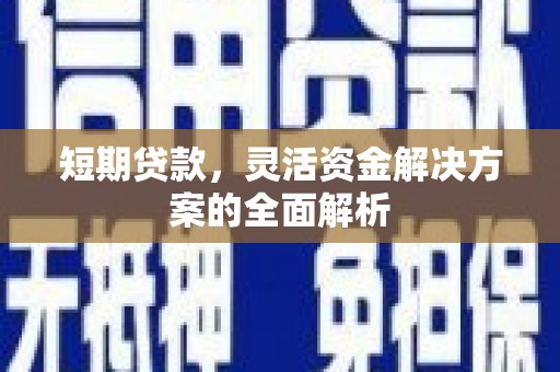 东西湖短期贷款，灵活资金解决方案的全面解析