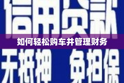 天元如何轻松购车并管理财务